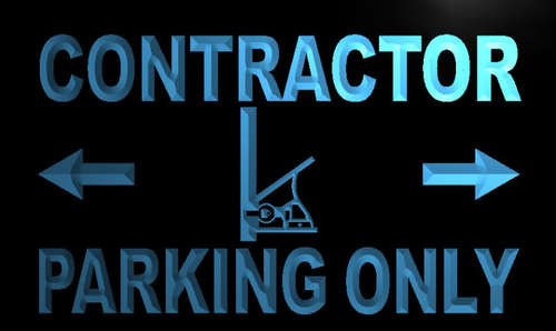 Contractor Parking Only Neon Light Sign